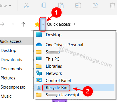 Koš iz File Explorer Win11