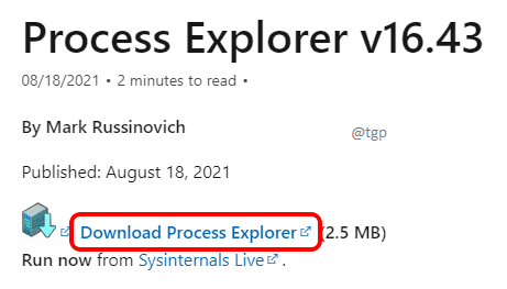 7 Töltse le a Process Explorer optimalizált programot