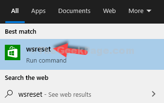 开始类型 Wsreset 点击结果