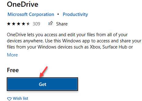 Butikssökresultat Onedrive-appen Skaffa