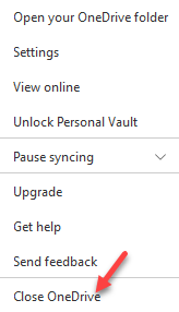 Systembrickan Onedrive App Hjälp och inställningar Stäng Onedrive