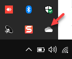 Aktivitetsfältet Systemfält Onedrive-appen