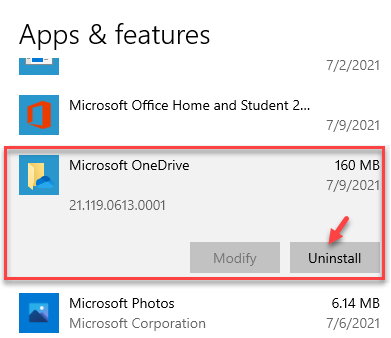 Inställningar Appar och funktioner Microsoft Onedrive Avinstallera