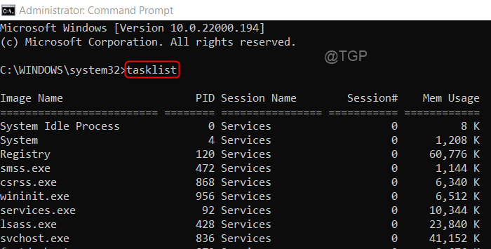任务列表 Cmd 作为 Admin Process Id Win11 Min