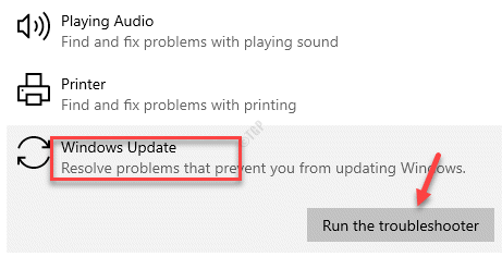 Ek Sorun Giderici Kalkın ve Windows Update