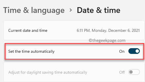 เวลาและภาษา วันที่ & เวลา ตั้งเวลาเปิดโดยอัตโนมัติ