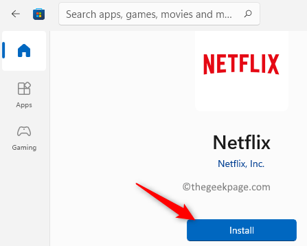 Installera Netflix från butik Min