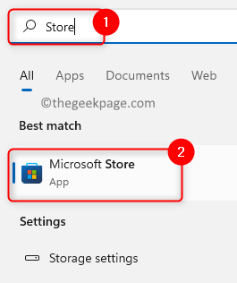 Sök i Windows Store Min
