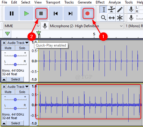 리듬 트랙 Audacity Min 녹음