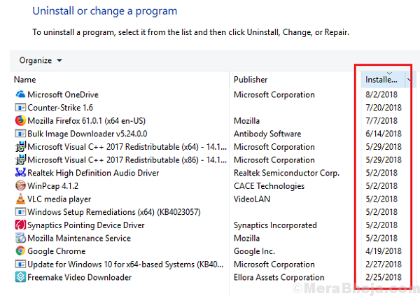 Odinstaluj nowe programy