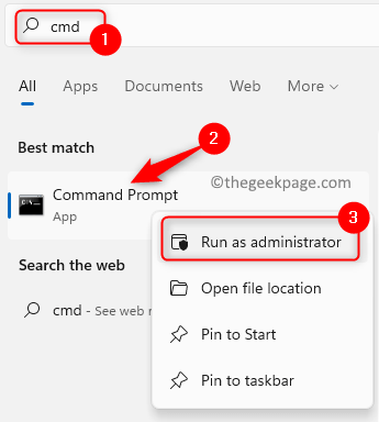 Ukazni poziv Zaženi kot skrbnik Windows ključ