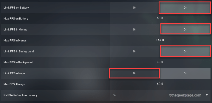 Limite de fps no mínimo