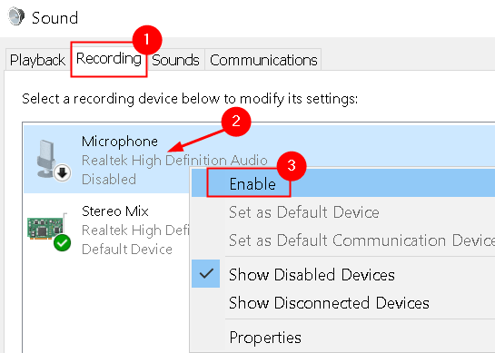 Dispositivo de activación de grabación de sonido mín.