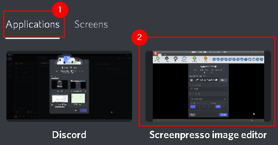 Aplicaciones para compartir pantalla de Discord Mín.