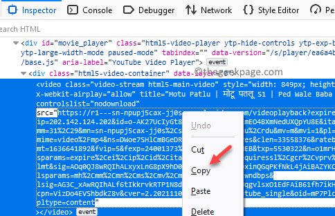 Erweitern Sie Div Class=html5 Video Container Code Doppelklicken Sie auf die URL neben Src Copy Min (2)