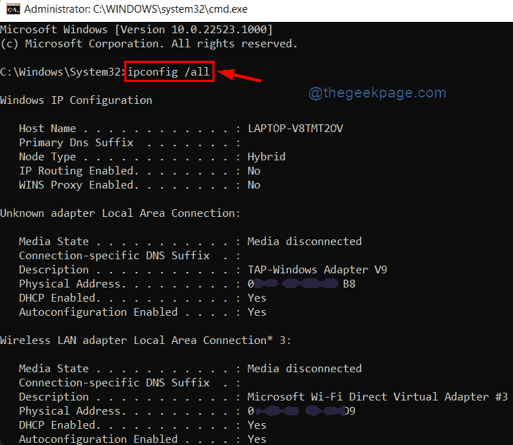Ipconfig All Cmd 11zon