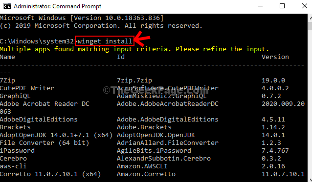 Prompt de Comando Admin Executar Comando Winget Instalar Enter