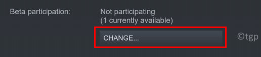 Alterar Mínimo de Participação Beta