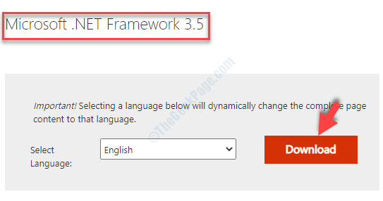 Център за изтегляне Изтегляне на Microsoft .net Framework 3.5
