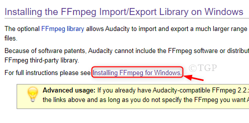 Schritt 2: Navigieren in der Ffmpeg-Bibliothek Audacity Min