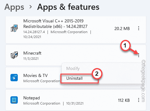 Minecraft ถอนการติดตั้ง Min