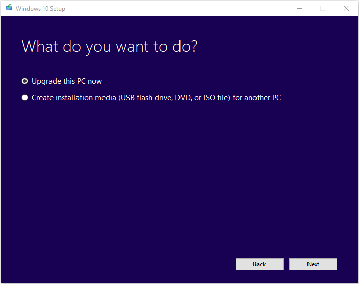 Herramienta de creación de medios de Windows 10 3