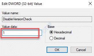 Disableversioncheck Muokkaa Dword-arvoarvotietoja 1 Ok