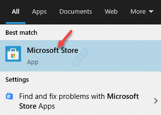 Tulos Napsauta vasenta painiketta Microsoft Store