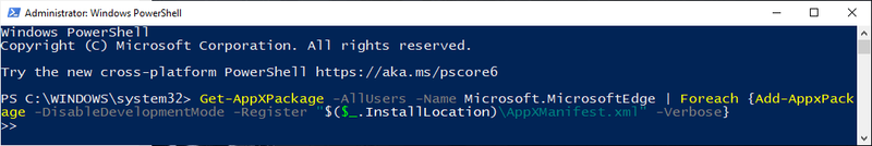 Powershell + край