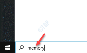 Démarrer la mémoire de la barre de recherche Windows