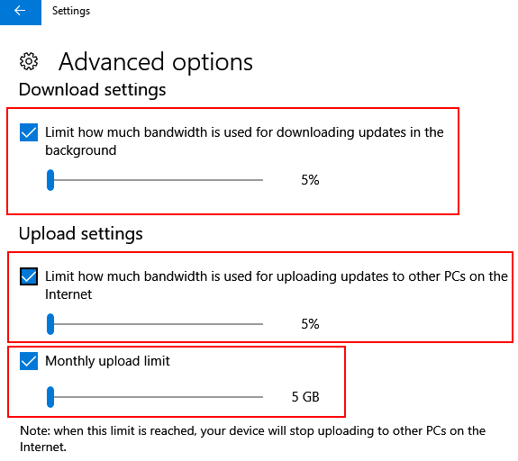 Windows 10 업데이트 다운로드 인터넷 대역폭 날짜 제한