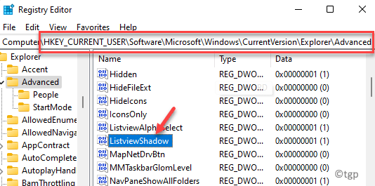 Registry Editor นำทางไปยัง Path Right Side Listviewshadow Min