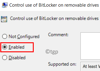 Bitlockeri lubatud kasutamise juhtimine min