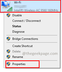 Propriedades do Adaptador Mínimo