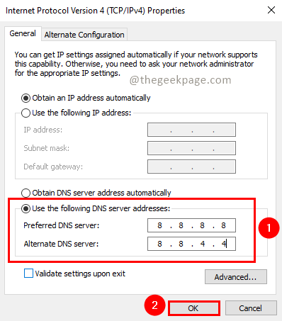 Endereço DNS Mín.