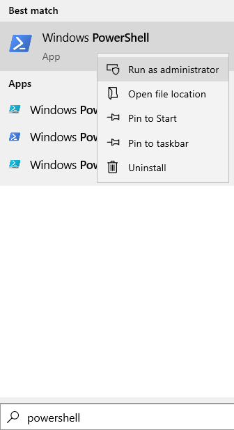 Администратор на Windows Powershell Мин
