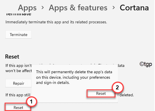 重置 Cortana 分钟