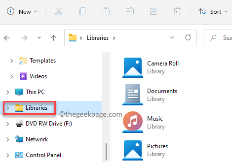 เพิ่มโฟลเดอร์ไลบรารี File Explorer ที่ด้านซ้ายของบานหน้าต่าง Min