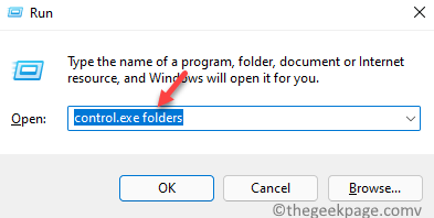 เรียกใช้โฟลเดอร์ Command Control.exe ตกลง