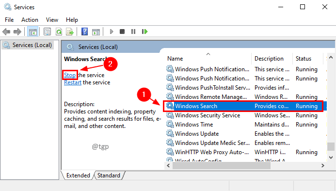 Mínimo de pesquisa do Windows