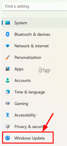 Opção de atualização do Windows