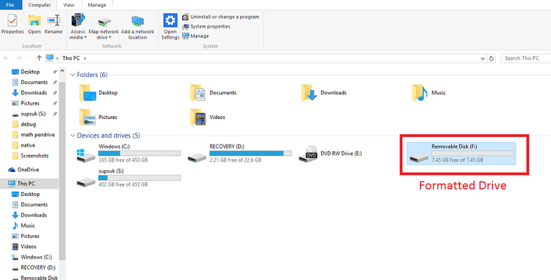 formátovanie pendrive krok 6