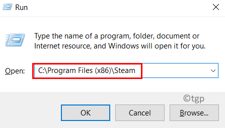 Запустите Open Steam Location Min