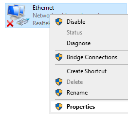 Propiedades de Ethernet
