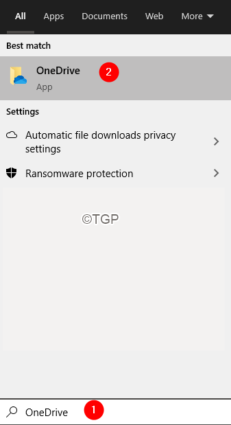 Arama Kutusunda Onedrive