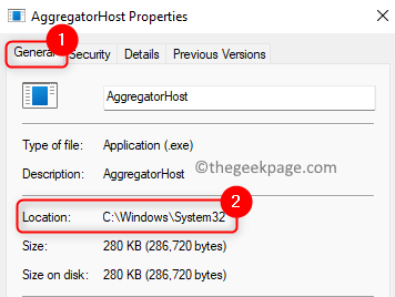 Aggregator Host Properties Allmänt Plats Min