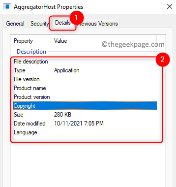Aggregatorvärdegenskaper Detaljer Tom Min