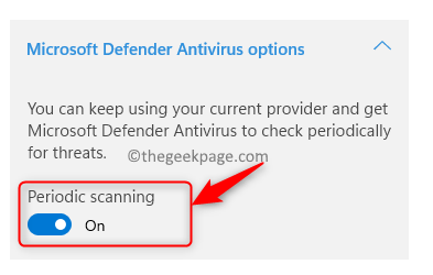 Skydd mot virushot Windows Defender Periodisk genomsökning på min