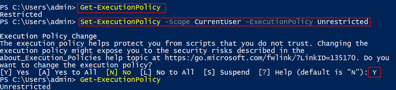 Powershell Végrehajtási szabályzat lekérése és végrehajtási szabályzat beállítása Min