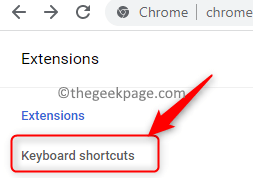 Atajos de teclado de Chrome Extensions Min